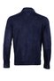 Men's Genuine Leather Navy Blue Leather Coat - 3