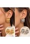 Women's Multi-Ring Earrings – Thick Curved Modern Design Earrings with Gold and Silver Color Options