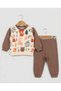 Baby Boy Seasonal 2-Piece Set Forest Patterned Long Sleeve Cotton Comfortable Daily Set-Brown - 2