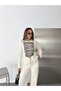 Gold Button Contrast Cord Embroidered Wide Leg Knitwear Top and Bottom Set Aw26Au0018 - 4