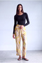 Women's Black Cotton Crew Neck Long Sleeve Blouse Talia - 2