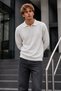 Men's Polo Collar Long Sleeve Knitwear A.Gray Sweater - 2