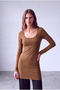 Mink Women's Mink Cotton Wide Crew Neck Long Sleeve Tunic Blouse Mila - 3