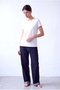Women's White Viscose Blend Crew Neck Short Sleeve T-Shirt Suzanne - 2