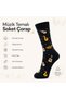 Night Women's Musical Instrument Patterned Socks 36-40 |   Cotton Seamless Black Long Socks Gift - 2