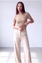 Cinnamon Color Women's Cinnamon Color Viscose Camisole Crew Neck Short Sleeve Skirt and Sleeve End F Sabrina - 3