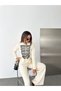 Gold Button Contrast Cord Embroidered Wide Leg Knitwear Top and Bottom Set Aw26Au0018 - 2