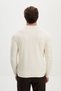 Checkered Slim Fit Crew Neck Cashmere Men's Knitwear Sweater Ecru - 11624.26K - 4