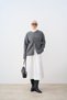 Women's Crew Neck Zippered Knitwear Cardigan Gray - 3