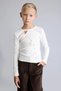 I6183A8Er105 Ecru Slim Fit Crew Neck Ribbed Camisole T-Shirt with Window and Star Stone Detail