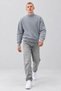 Men's Oversize Stand Collar Basic Gray Sweater - 3