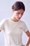 Women's White Cotton Crew Neck Short Sleeve Embroidery Detailed Embroidery Detailed T-Shirt Fiona