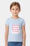 Kids Girl Graphic Print Short Sleeve T-Shirt, Light Blue