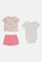 Toddlers Girl 3 Pieces Bodysuits And Top With Shorts Set, Multicolor - 3