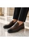 Men's Brown Leather Laceless Poly Sole V-Touch Classic Shoes Suitable for Bridal Suits and Suit Bottoms - 2