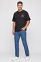 Men Crew Neck Short Sleeve Graphic Print T-Shirt, Black - 2