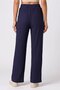Women Regular Fit Textured Wide Leg Pants, Navy Blue - 4