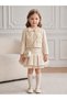 Girl's Bow Detailed Tweed Jacket Blouse and Tulle Detailed Skirt Set - 2