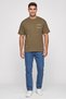 Men Crew Neck Short Sleeve Graphic Print T-Shirt, Olive - 2