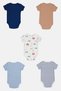 Toddlers Boy 5 Pcs Stripe Bodysuit Set, Multicolor - 3
