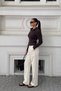 Women's Zippered Polo Collar Ribbed Knitwear Blouse - 2