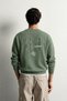 Men's Oversize Sweatshirt with Embossed Embroidery Detail and Crew Neck - 2