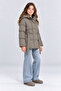 Girl's Hooded Belted Quilted Winter Coat Black Brown Beige Ak4300 - 4
