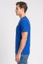 Men Crew Neck Short Sleeve Brand Logo T-Shirt, Blue - 3
