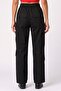 Women Regular Fit Solid Cargo Pants, Black - 4