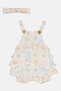 Toddlers Girl 2 Pcs Allover Print Romper With Headband Set, Multicolor - 2