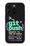 غطاء هاتف من السيليكون TPU مع نمط منقوش من برنامج GitPush متوافق مع iPhone 16 Pro