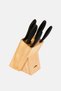 5 Pieces Essential Knife Block Set, Black