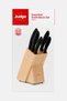 5 Pieces Essential Knife Block Set, Black - 2