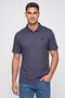 Men Regular Fit Allover Print Short Sleeve Polo Shirt, Blue