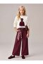 Girl's Sweatpants with Shawl Accessories and Belt Detail