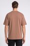 Men Crew Neck Short Sleeve Solid T-Shirt, Brown - 4