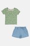 Kids Girl 2 Pcs Floral Print Top And Shorts Set, Multicolor - 2