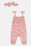 Toddlers Girl 2 Pcs Floral Bodysuit With Headband Set, Pink - 2
