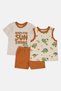 Toddlers Boy 3 Pcs Graphic Print T-shirt And Shorts With Top, Multicolor - 4