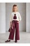 Girl's Sweatpants with Shawl Accessories and Belt Detail - 4