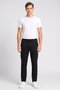 Men Tapered Fit Solid Chino Pants, Black - 2