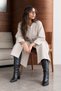 Women's Loose Cut Long Comfortable Stone Poncho - 5