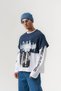 Blockcode Front and Sleeve Print Detailed Segmented Crew Neck Men's Sweatshirt - 6