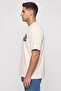 Men Crew Neck Short Sleeve Graphic Print T-Shirt, Off White - 3