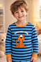 Boy's Cotton Printed Long Sleeve Long Bottom Pajama Set - 3