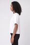 Women Boat Neck Solid Short Sleeve T-Shirt, White - 3