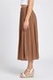 Women Solid Midi Skirt, Bronze - 3