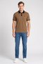Men Regular Fit Textured Short Sleeve Polo Shirt, Brown - 2