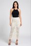 Women Textured Maxi Skirt, Cream - 2