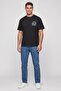 Men Crew Neck Short Sleeve Graphic Print T-Shirt, Black - 2